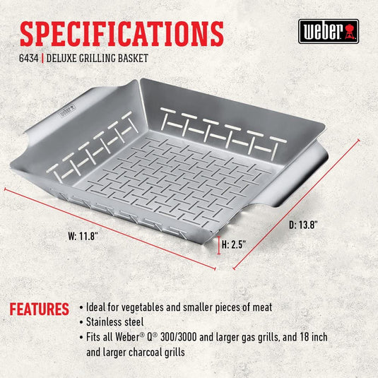 Weber Deluxe Grilling Basket Square