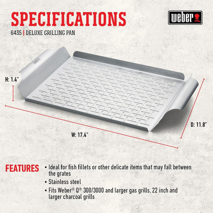 Weber Deluxe Stainless Steel Grilling Pan Rectangle